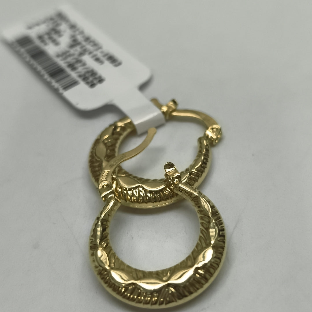 ARETES ARRACADAS HUECAS 14K 1.8 GR (NUEVO)