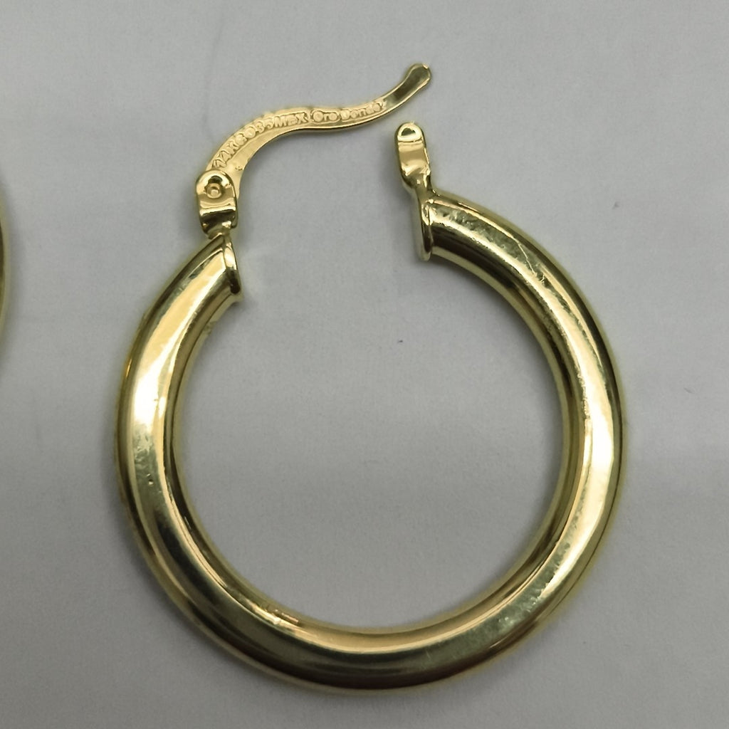 ARETES TEJIDO ARRACADA LISA 14K 2.1 GR (NUEVO)