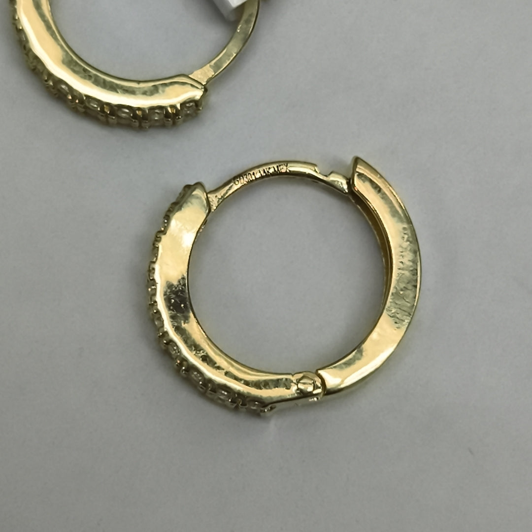 ARETES HUGGIES C CIRCONIAS 14K 1.8 GR (NUEVO)