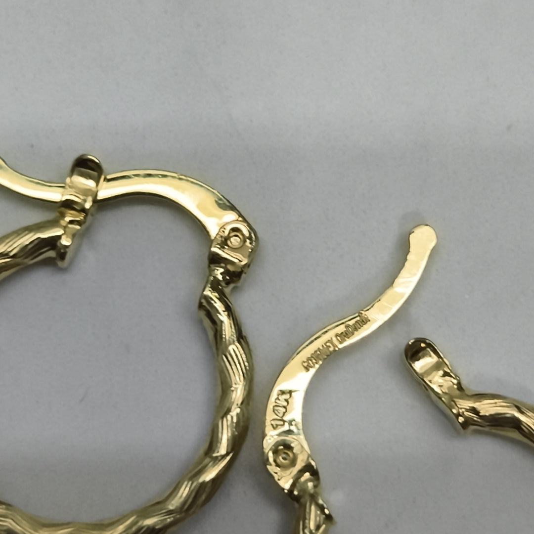 ARETES ARRACADAS TRENZADAS 14K 18 1.6 GR (NUEVO)