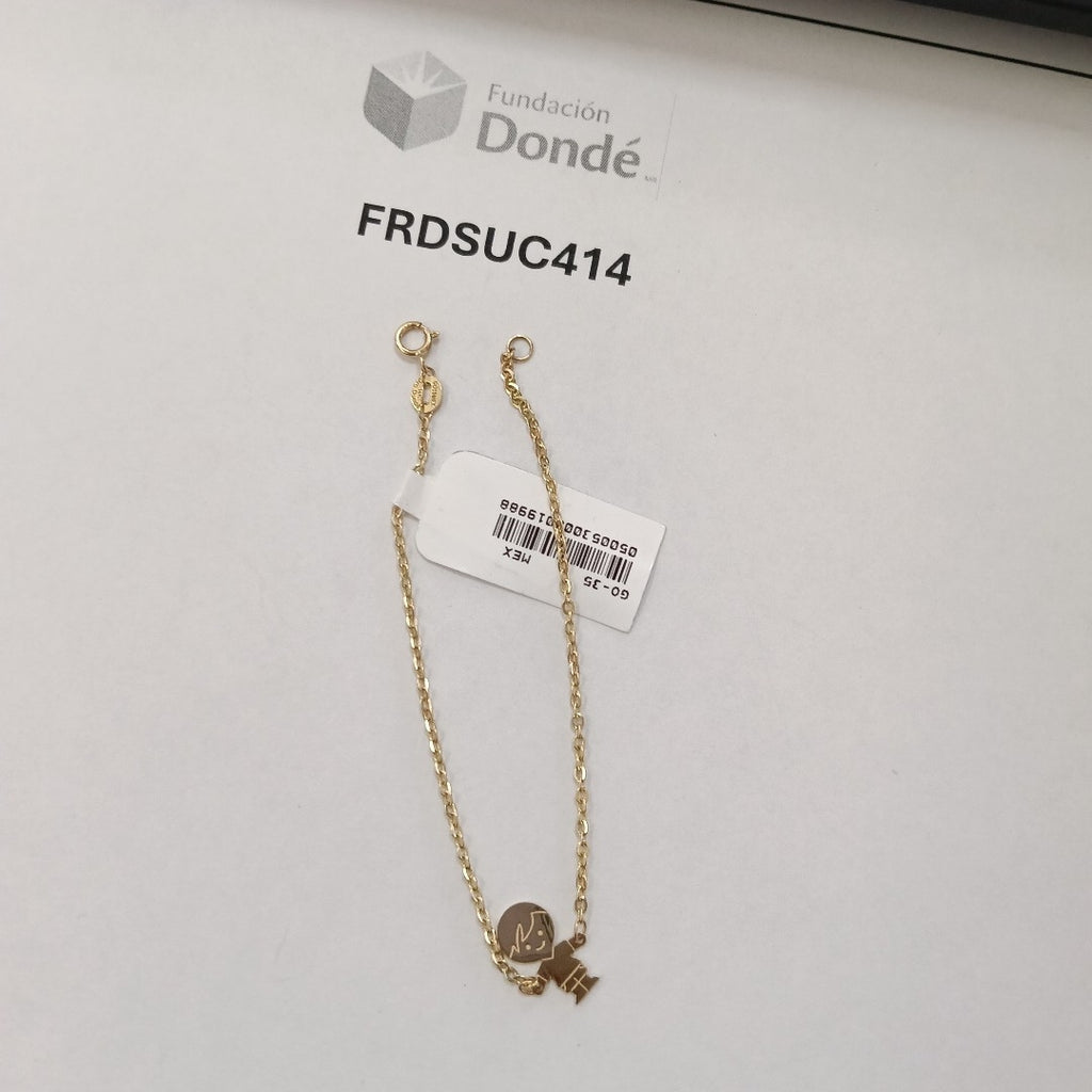 PULSERA TEJIDO ESPECIAL FIG NIÑO 14K 18 CM 1.4 GR (NUEVO)