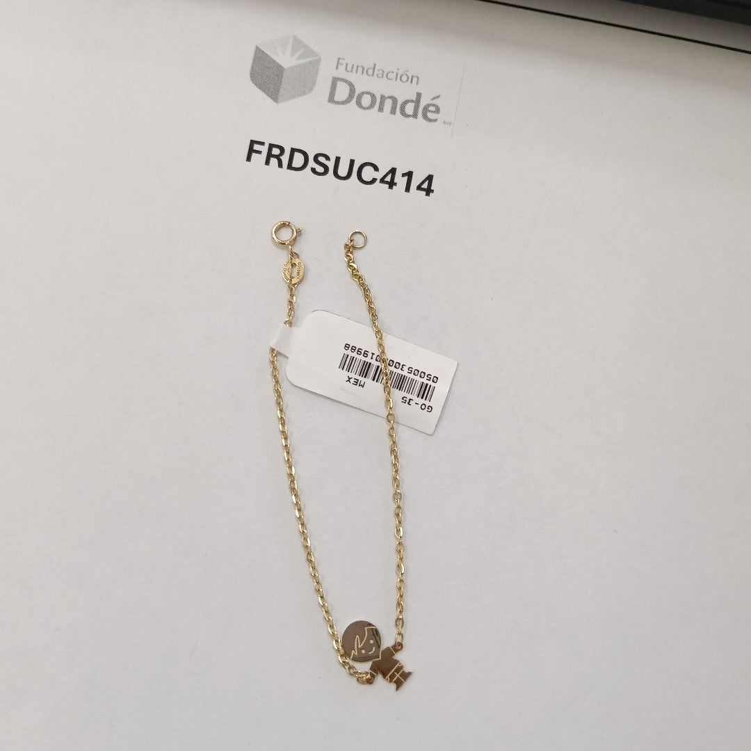 PULSERA TEJIDO ESPECIAL FIG NIÑO 14K 18 CM 1.4 GR (NUEVO)