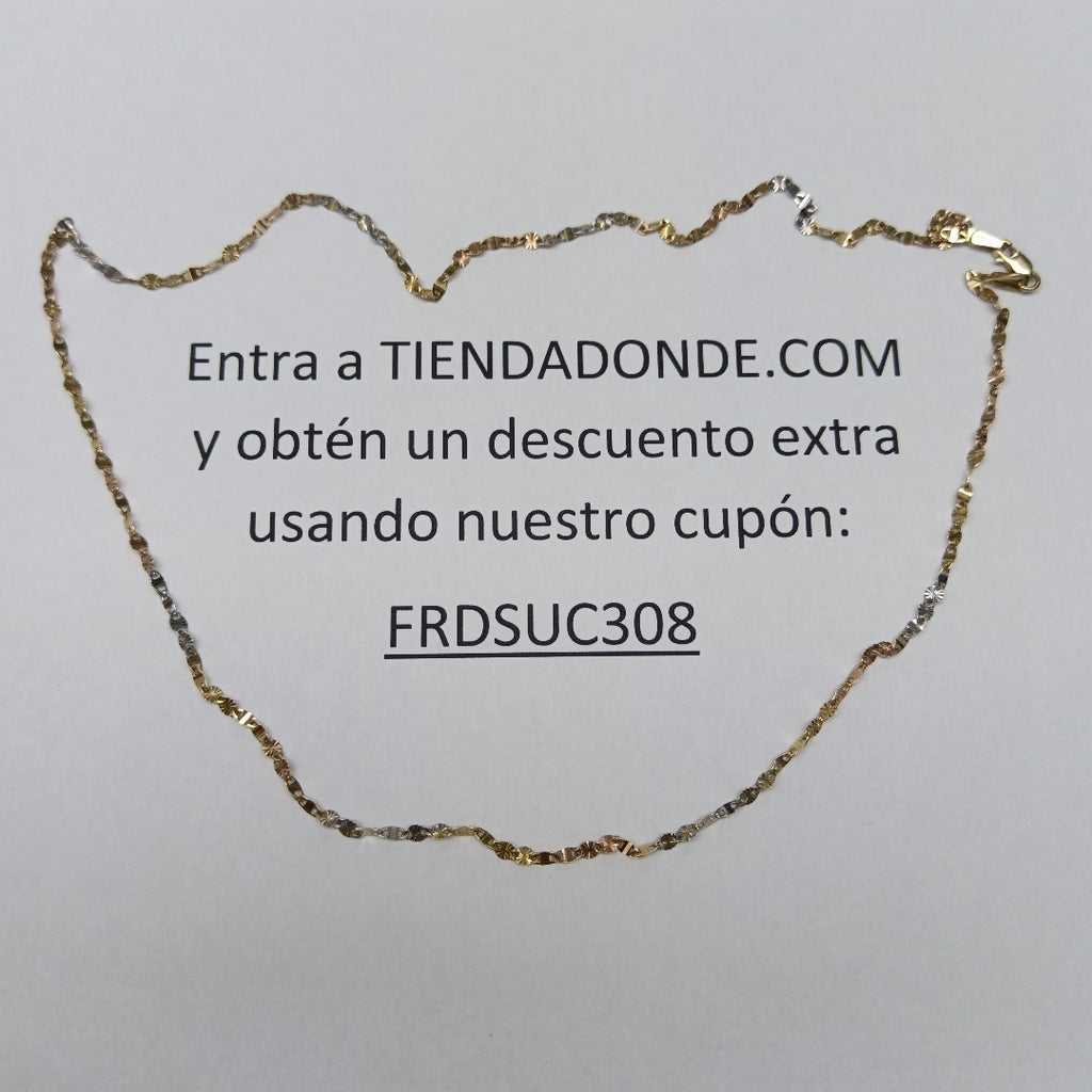 CADENA ORO COMBINADO 14 K 2,10 GRMS (SEMINUEVO)