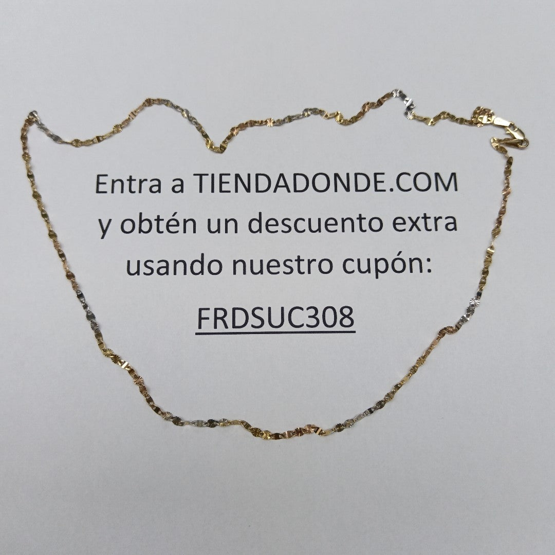 CADENA ORO COMBINADO 14 K 2,10 GRMS (SEMINUEVO)