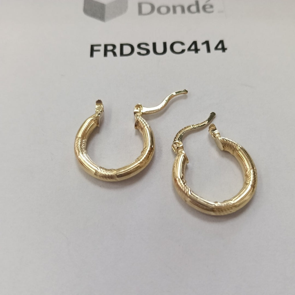 ARETES TEJIDO ARRACADAS CON DISEÑO 14K 2.7 GR (NUEVO)