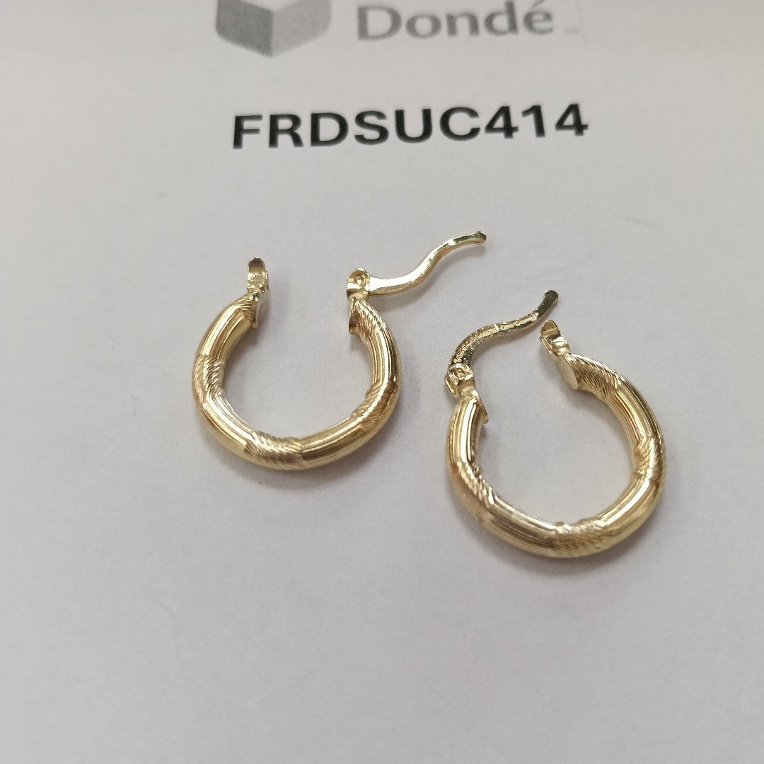 ARETES TEJIDO ARRACADAS CON DISEÑO 14K 2.7 GR (NUEVO)