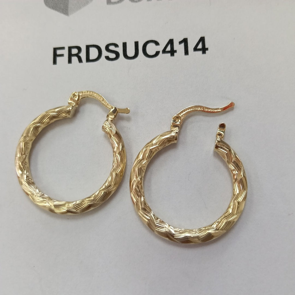 ARETES TEJIDO ARRACADA LABRADA 14K 2.8 GR (NUEVO)