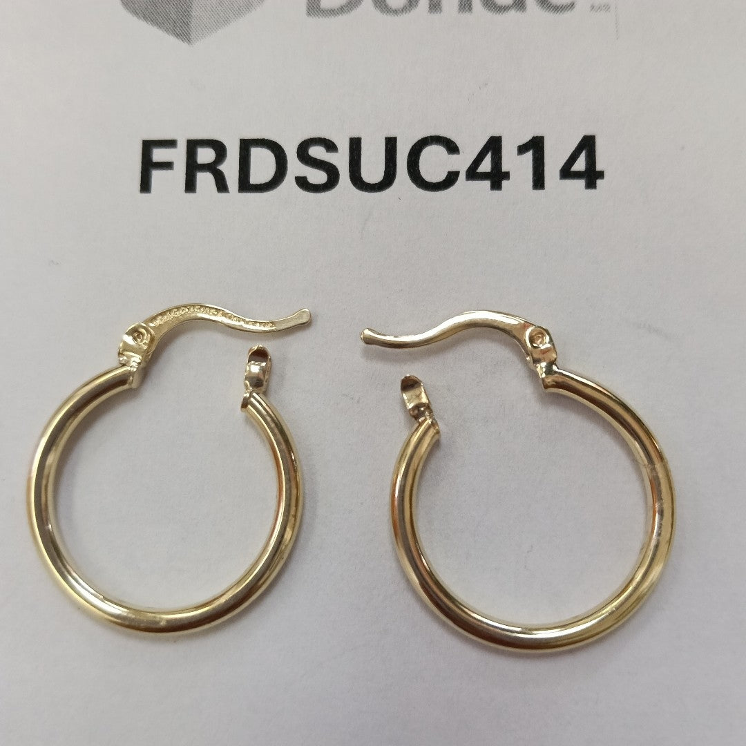 ARETES TEJIDO ARRACADAS LISAS 14K 1.2 GR (NUEVO)