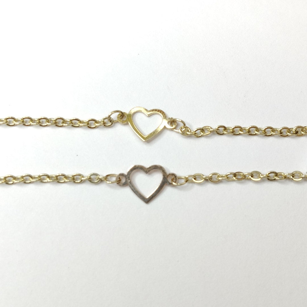 PULSERA ESPECIAL CON CORAZONES 14K 18 CM 1.2 GR (NUEVO)