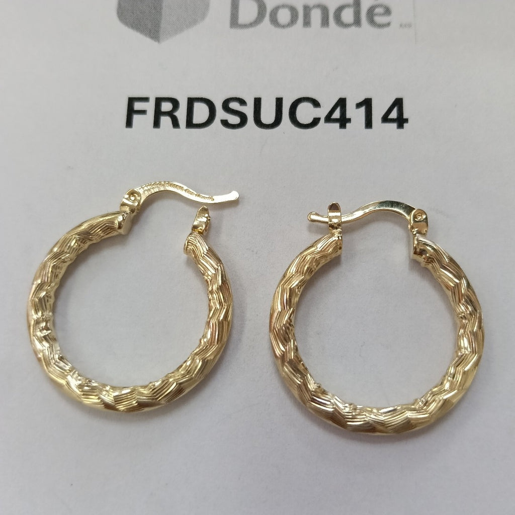 ARETES TEJIDO ARRACADA LABRADA 14K 2.6 GR (NUEVO)