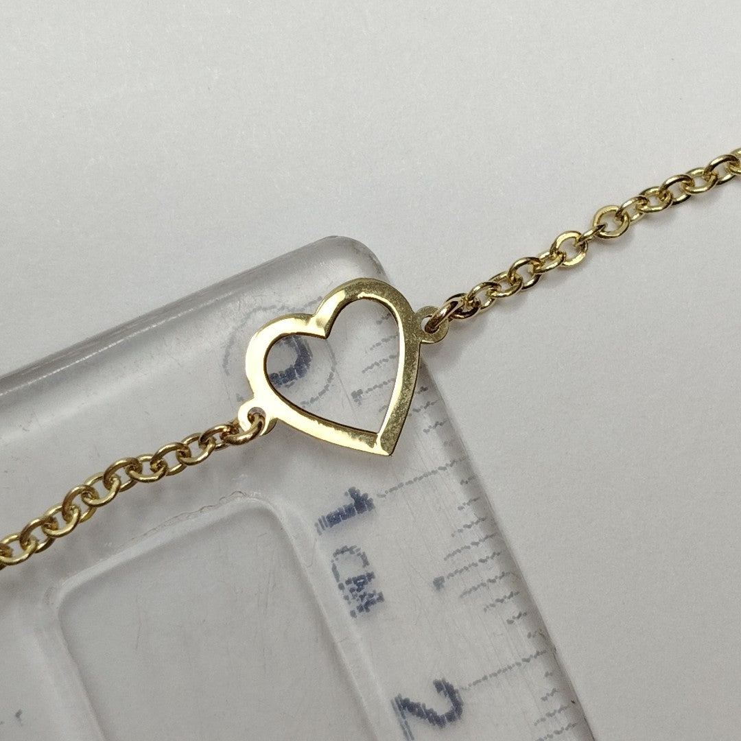 PULSERA ESPECIAL CON CORAZONES CONBINADOS 14K 18 CM 1.7 GR (NUEVO)