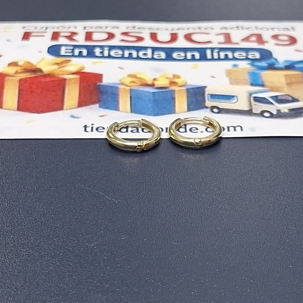 ARETES ARRACADAS LISAS 10K 1.3 GR (NUEVO)