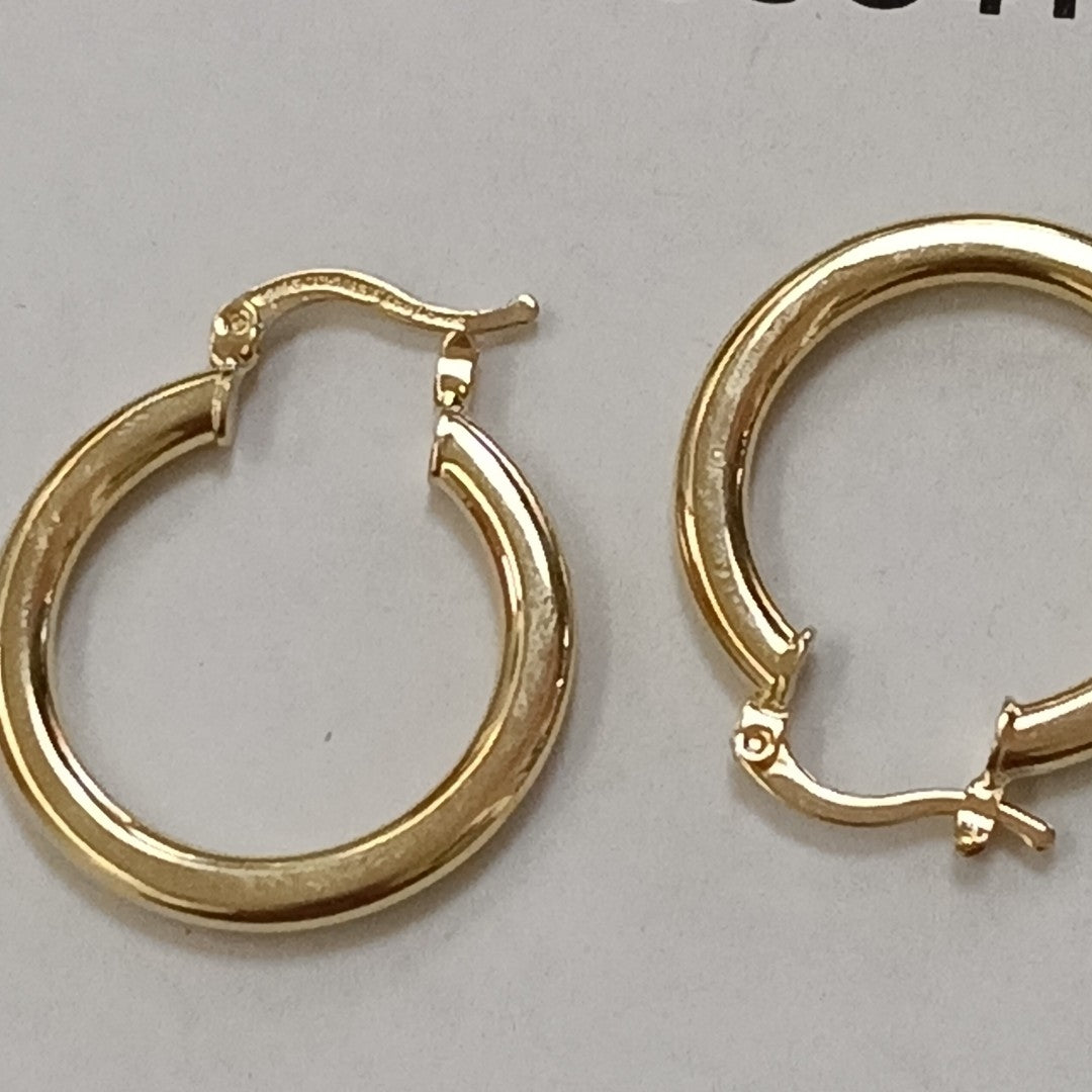 ARETES TEJIDO ARRACADA LISA 14K 2.1 GR (NUEVO)