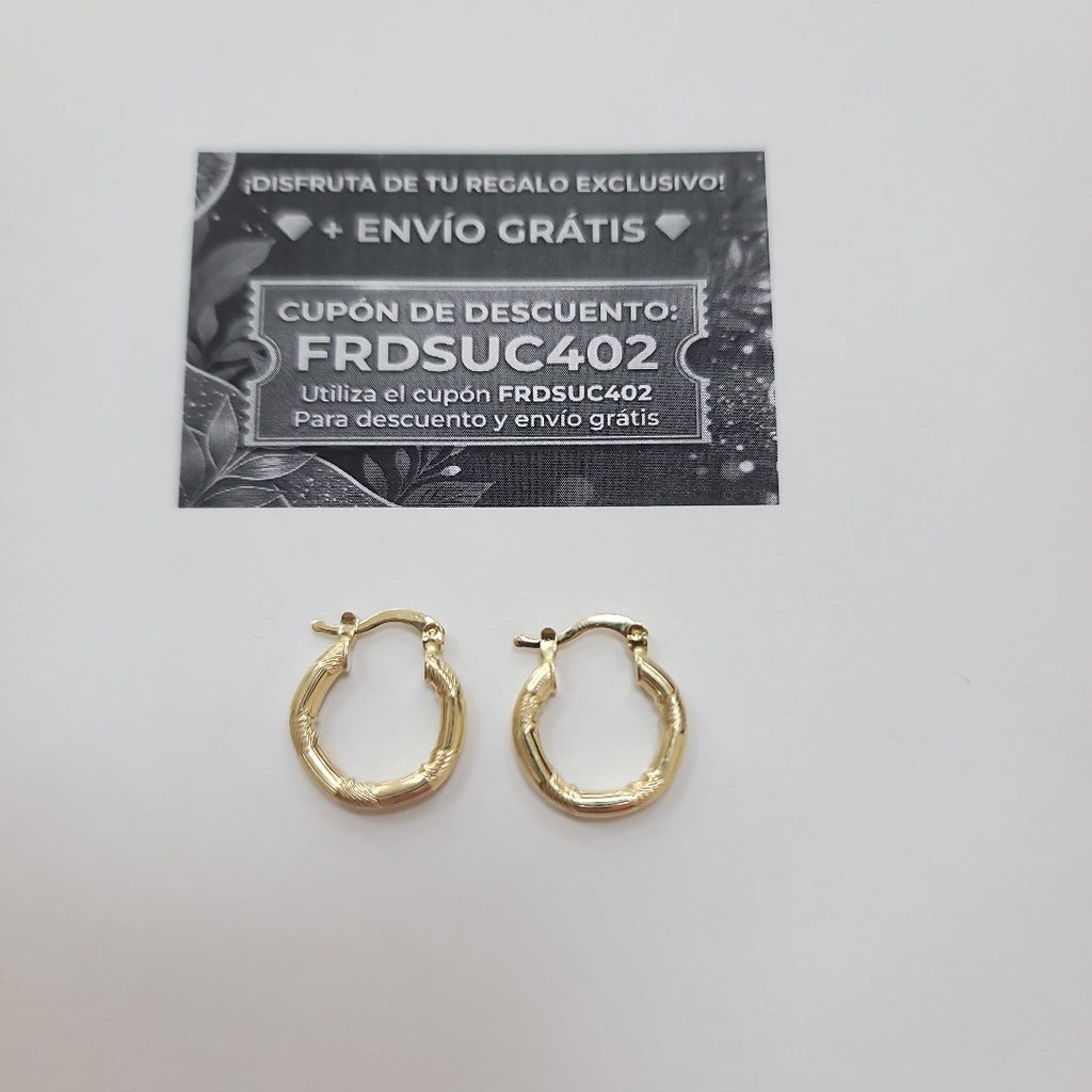 ARETES TEJIDO ARRACADAS CON DISEÑO 14K 2.7 GR (NUEVO)