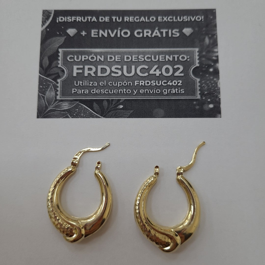 ARETES ARRACADAS ENTRELAZADAS 14K 2.6 GR (NUEVO)