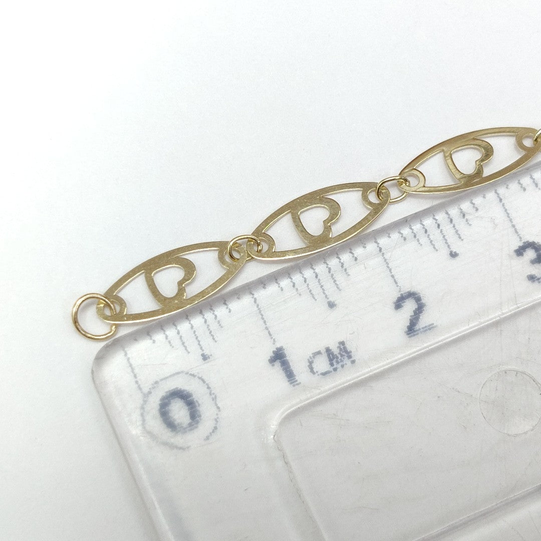 PULSERA TEJIDO ESPECIAL CON CORAZON 14K 18 CM 1.3 GR (NUEVO)