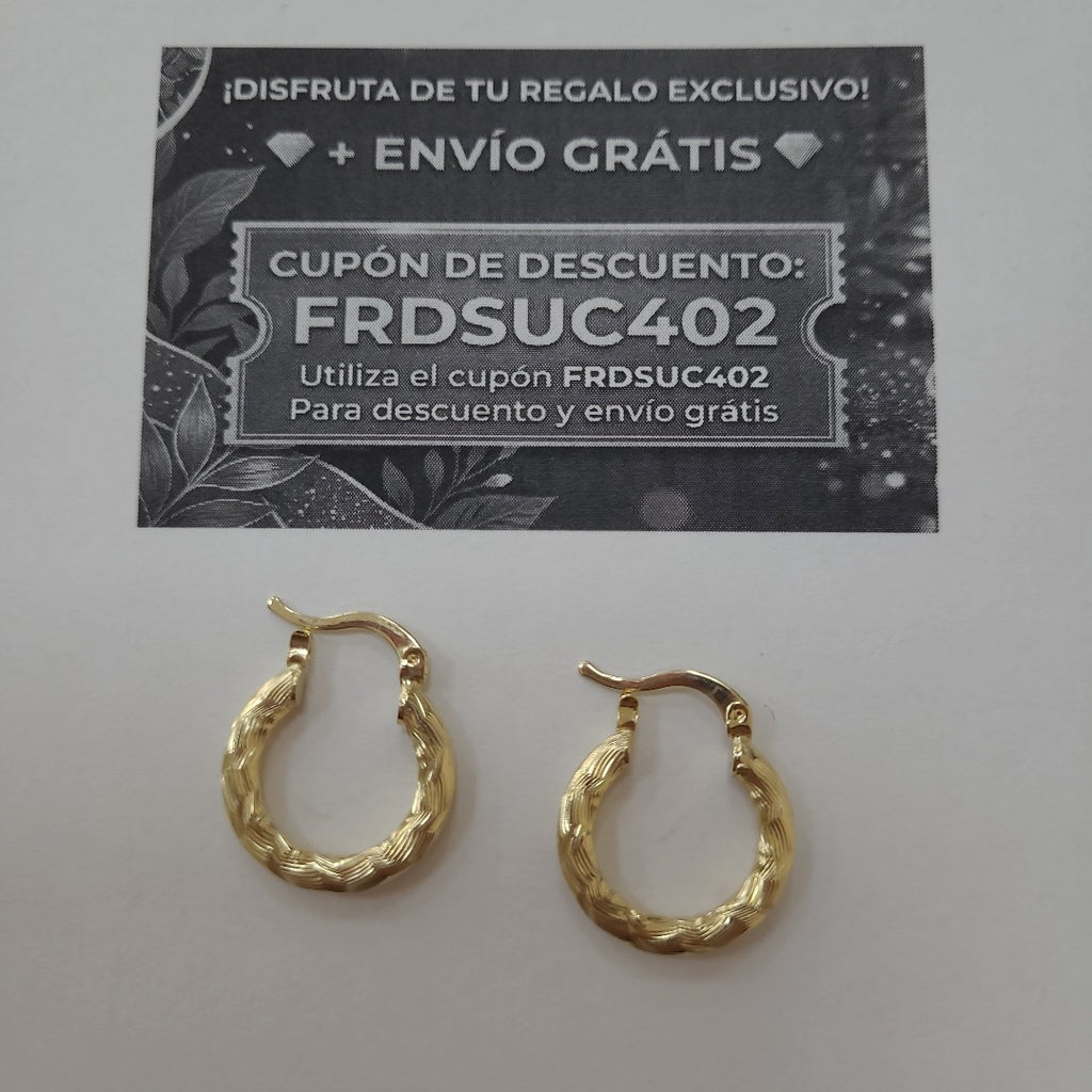 ARETES TEJIDO ARRACADAS ASTRIADAS 14K 2 GR (NUEVO)