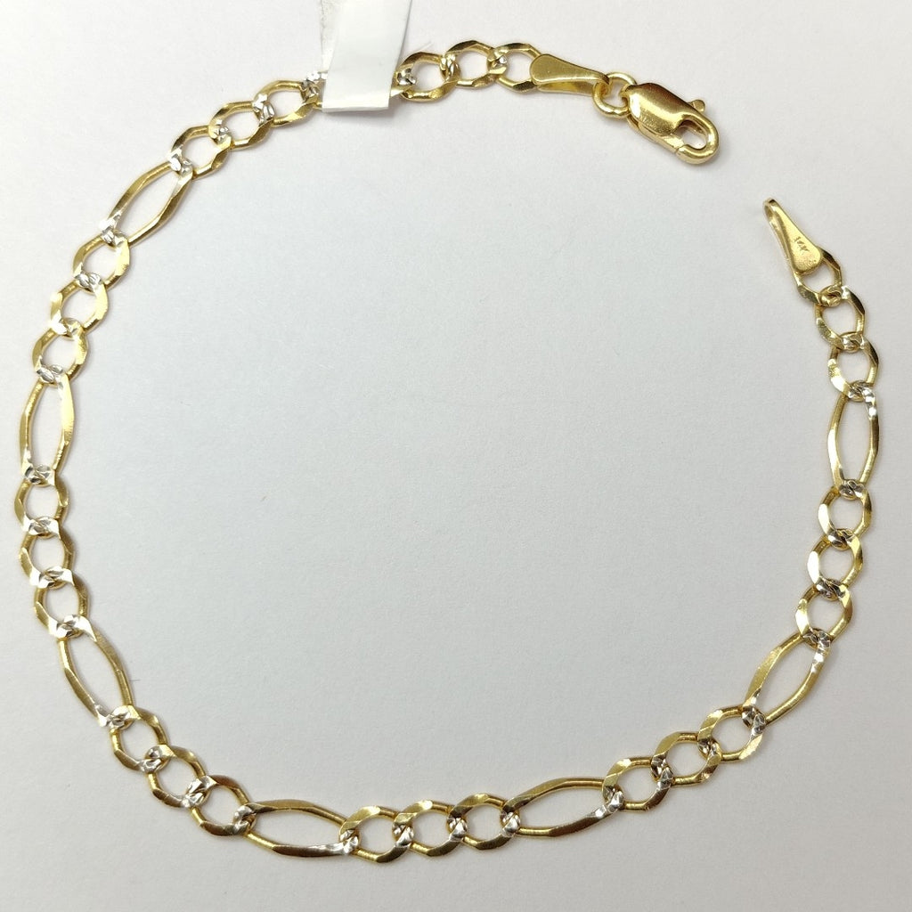 PULSERA 3X1 DIAMANTADA 14K 18 CM 2.5 GR (NUEVO)