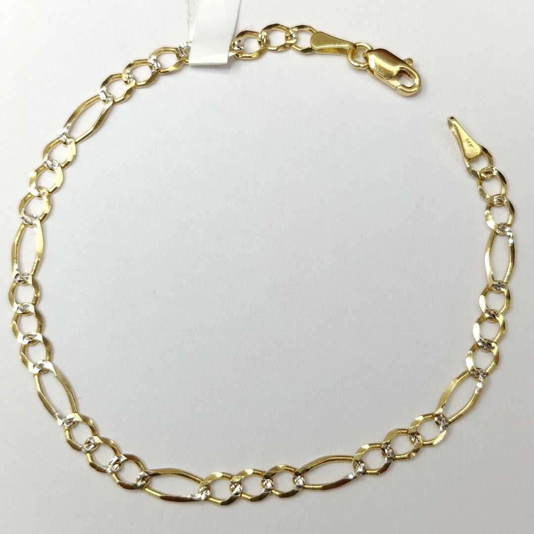 PULSERA 3X1 DIAMANTADA 14K 18 CM 2.5 GR (NUEVO)