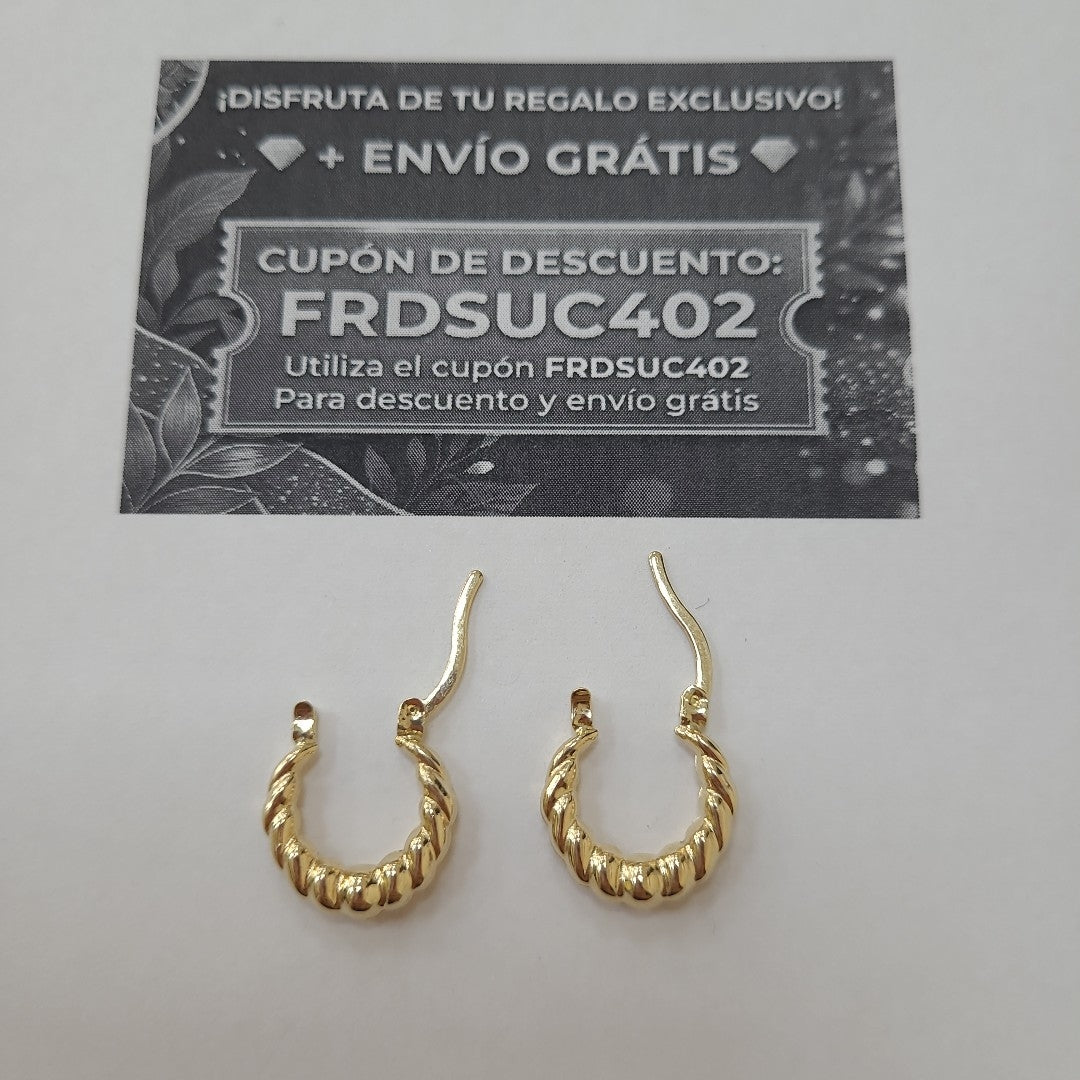ARETES ARRACADAS TZL HUECAS 14K 1.5 GR (NUEVO)