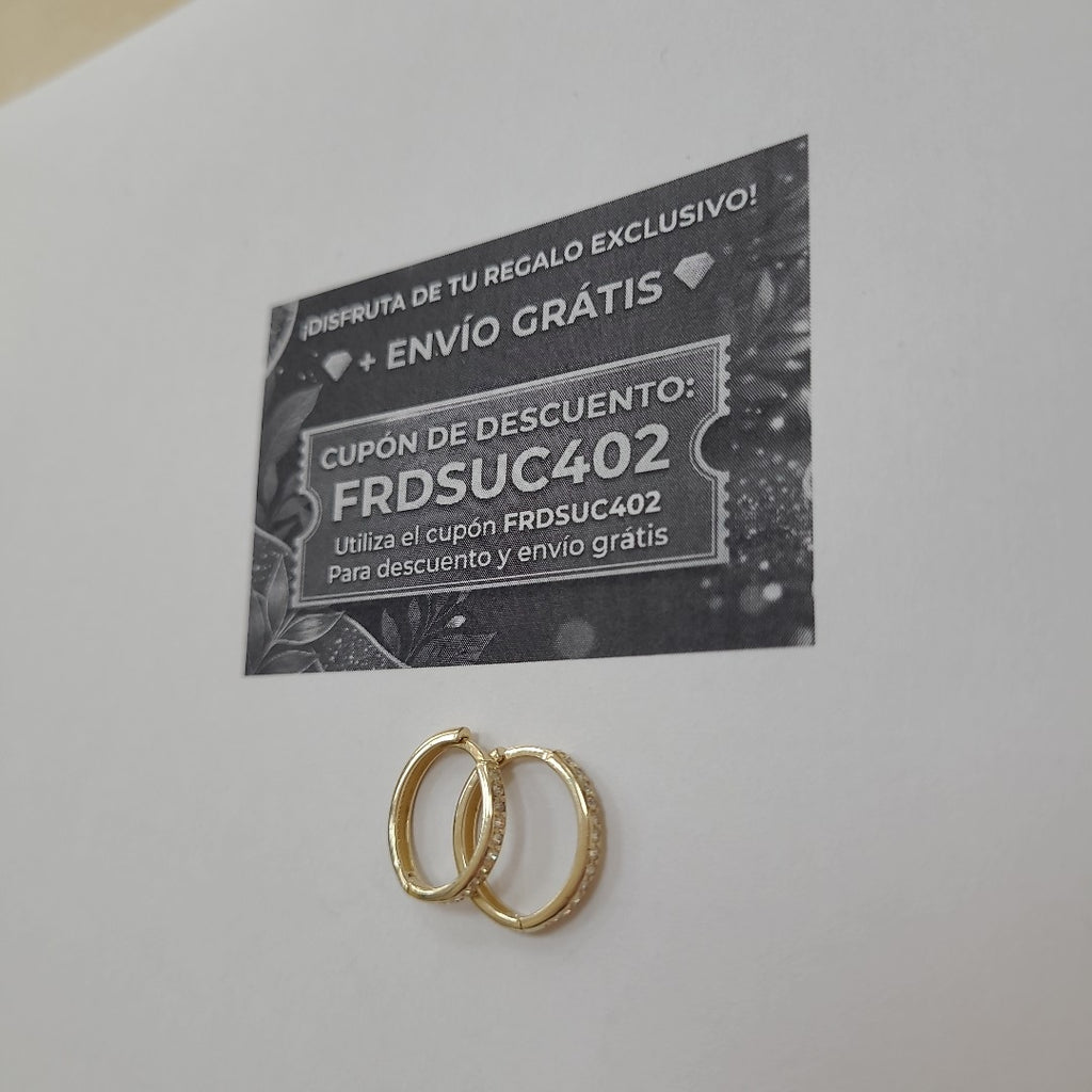 ARETES HUGGIES C CIRCONIA 14K 1.7 GR (NUEVO)