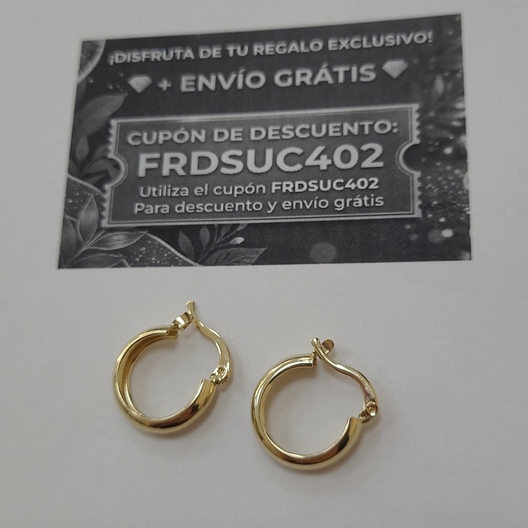 ARETES TEJIDO ARRACADAS LISAS 14K 2.1 GR (NUEVO)