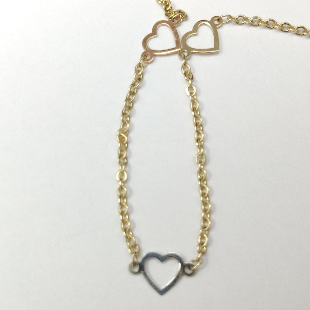 PULSERA ESPECIAL CON CORAZONES 10K 18 CM 1.2 GR (NUEVO)