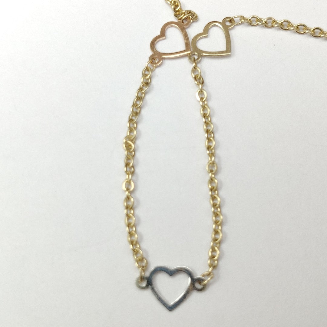 PULSERA ESPECIAL CON CORAZONES 10K 18 CM 1.2 GR (NUEVO)