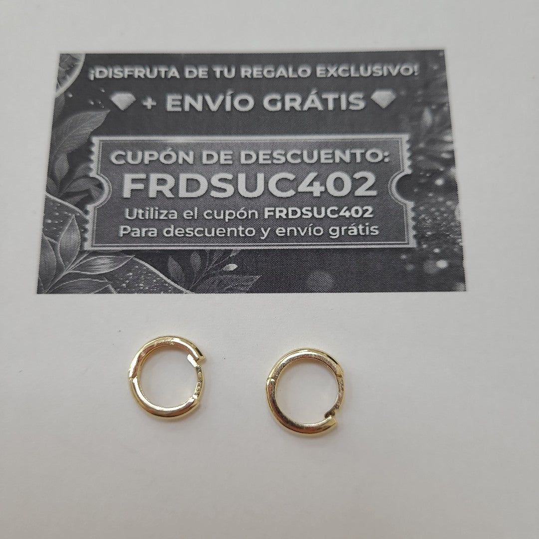 ARETES HUGGIES LISAS 14K 1.3 GR (NUEVO)