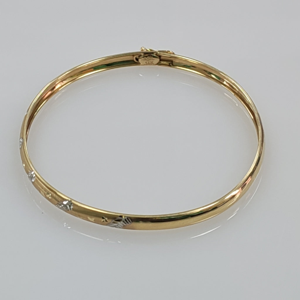 PULSERA RIGIDA ORO, RODIADO 14 K 3.8 GRMS (SEMINUEVO)