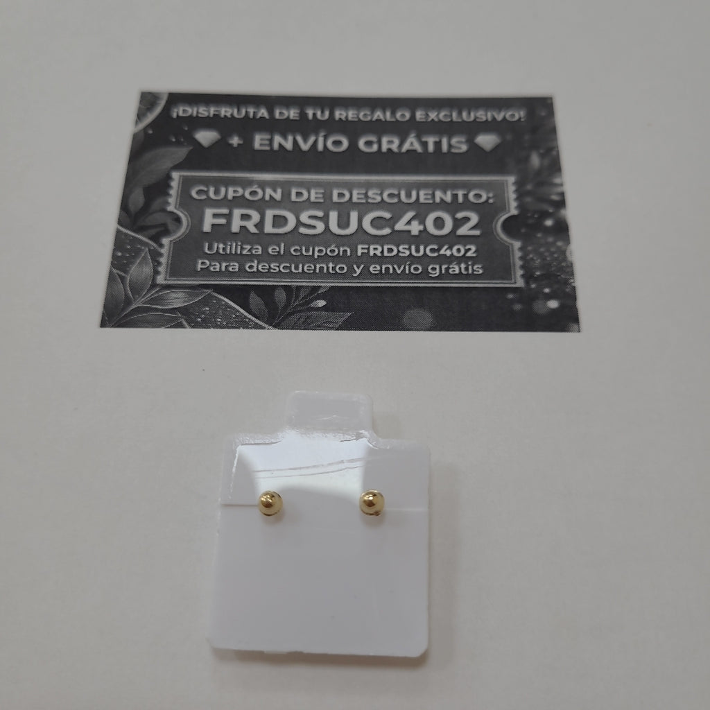 BROQUELES BROQUEL FIG BOTON C CIRCONIA 14K 0.2916 GR (NUEVO)