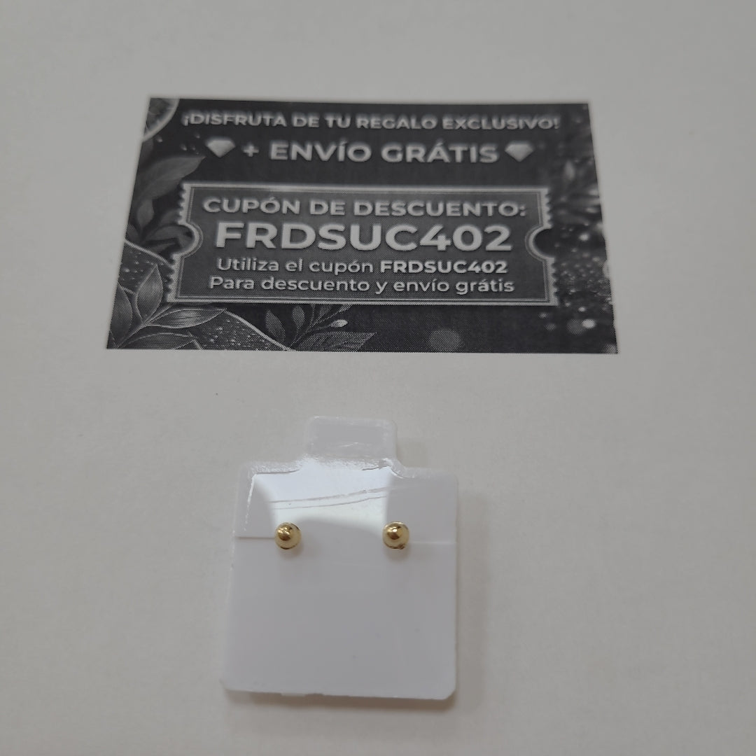 BROQUELES BROQUEL FIG BOTON C CIRCONIA 14K 0.2916 GR (NUEVO)