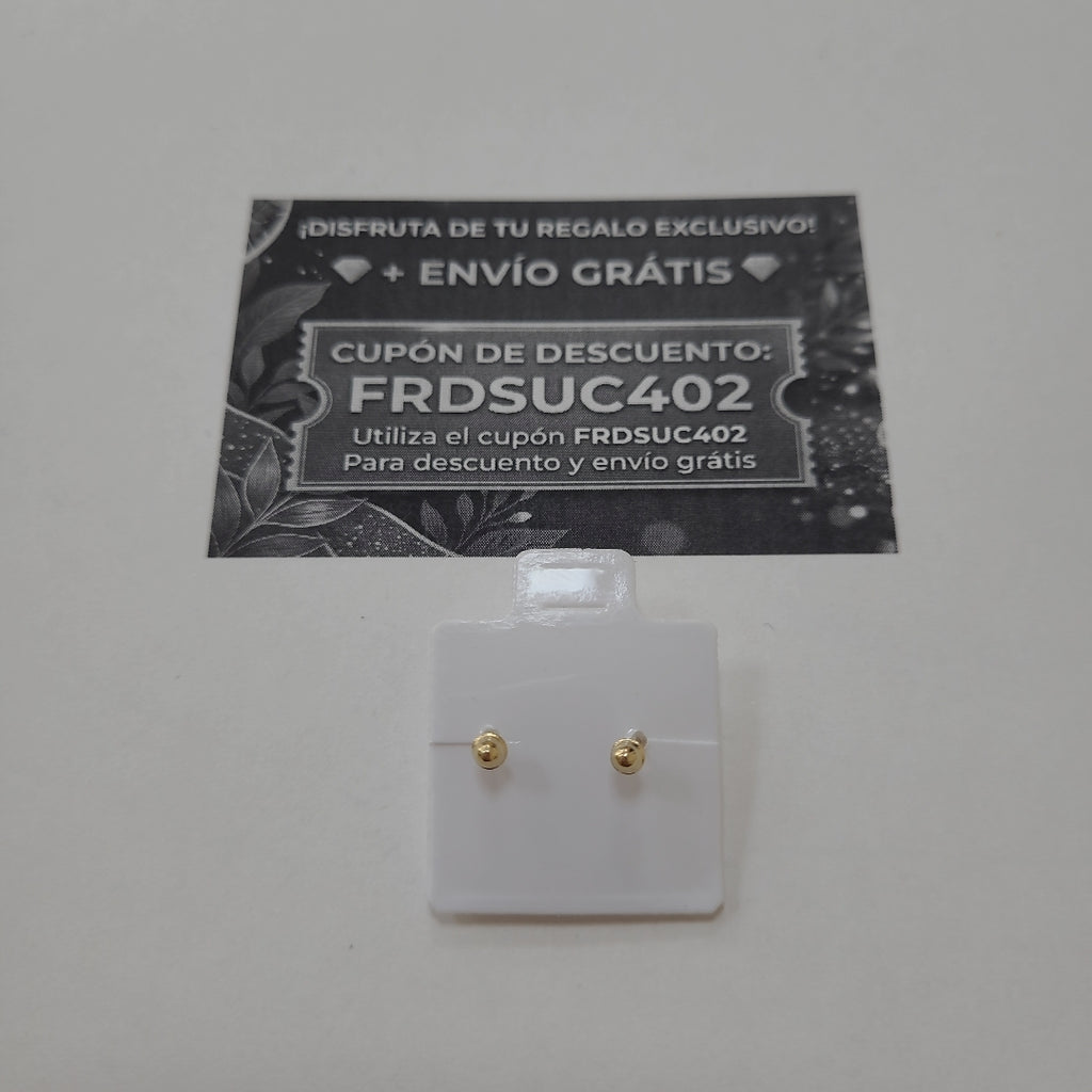 BROQUELES BROQUEL FIG ESFERA 14K 0.1408 GR (NUEVO)