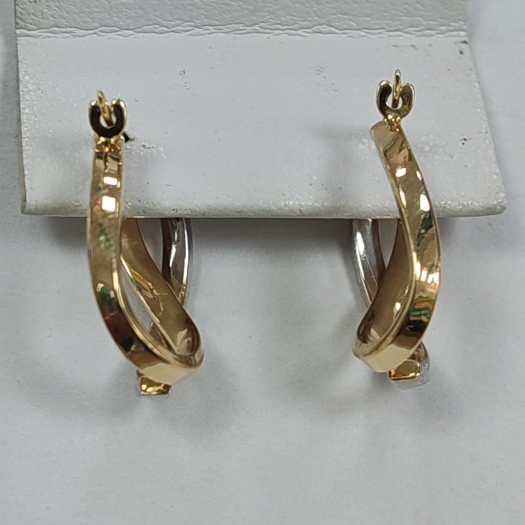 ARRACADAS PAR ORO, ORO COMBINADO 14 K 1.6 GRMS (SEMINUEVO)