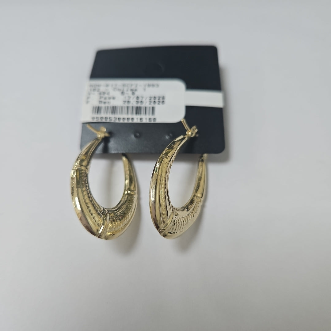 ARETES ARRACADAS ESTRIADAS 14K 2.6 GR (NUEVO)