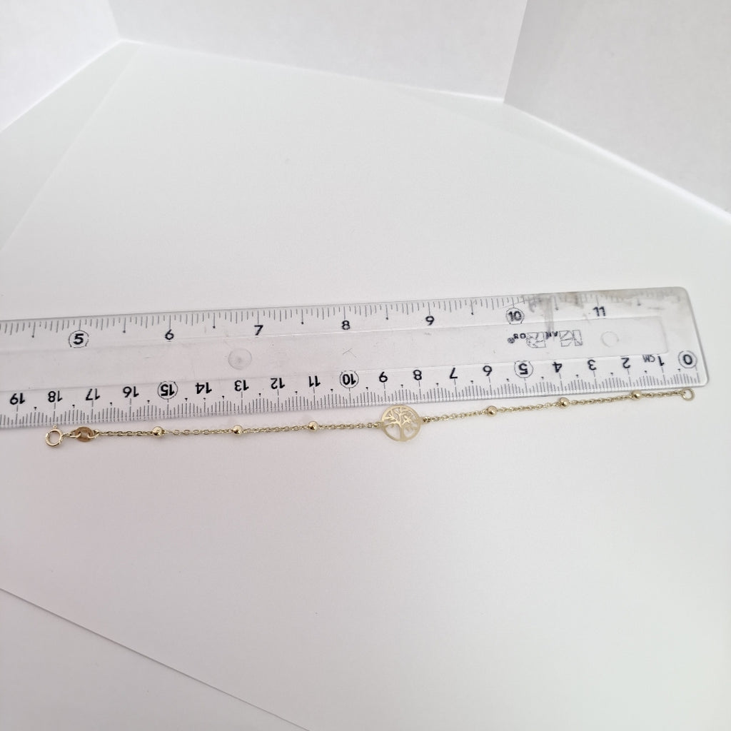 PULSERA TEJIDO ESPECIAL ARBOL 14K 18 CM 1.8 GR (NUEVO)