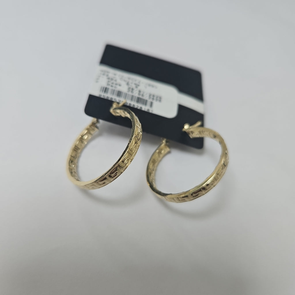 ARETES TEJIDO ARRACADA CON GRECAS 14K 2.8 GR (NUEVO)
