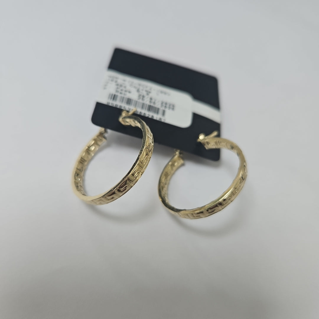 ARETES TEJIDO ARRACADA CON GRECAS 14K 2.8 GR (NUEVO)