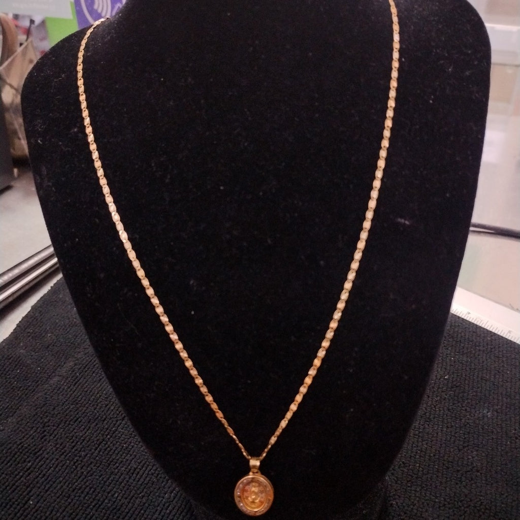 CADENA, MEDALLA RELIGIOSA ORO COMBINADO 10 K 2.3 GRMS (SEMINUEVO)