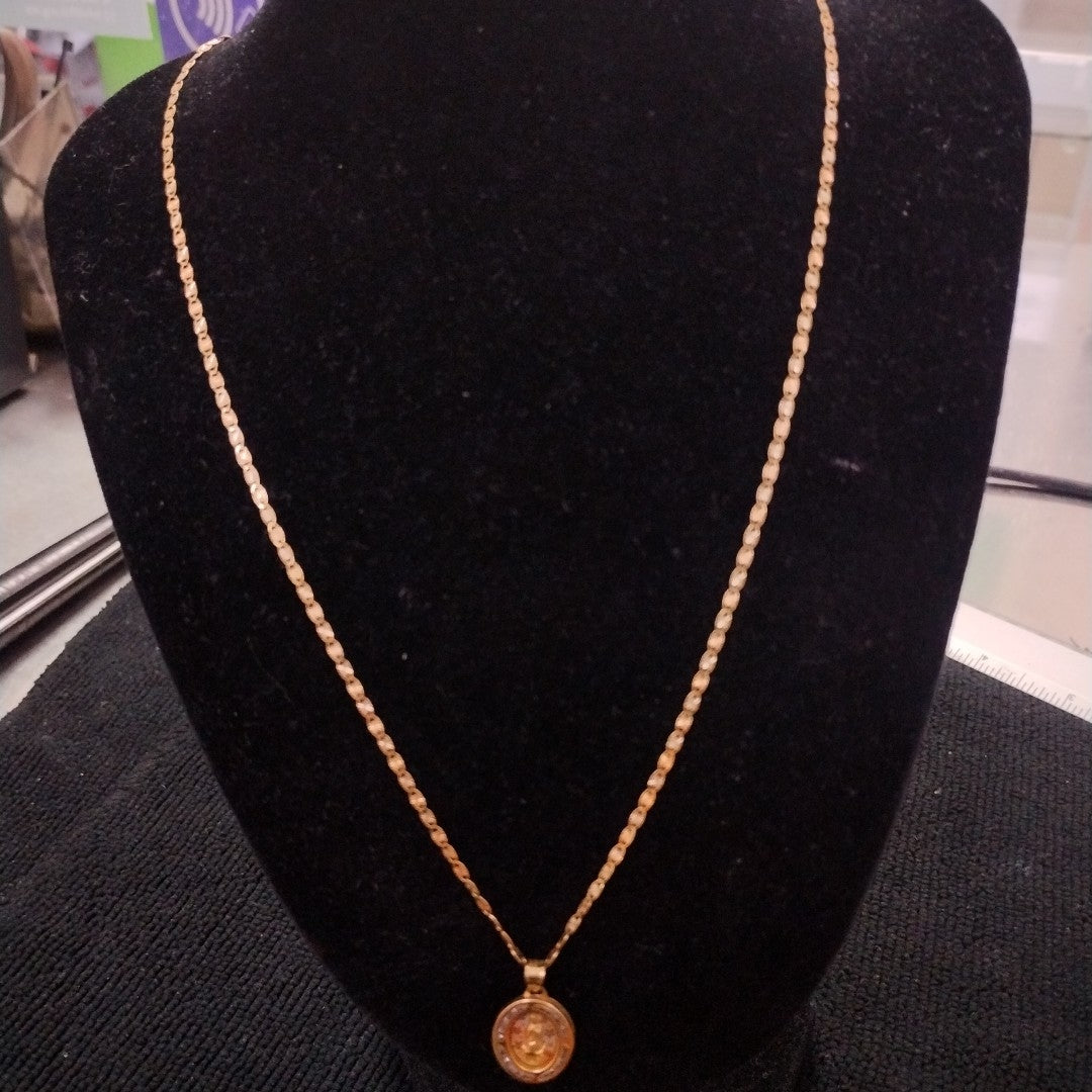 CADENA, MEDALLA RELIGIOSA ORO COMBINADO 10 K 2.3 GRMS (SEMINUEVO)