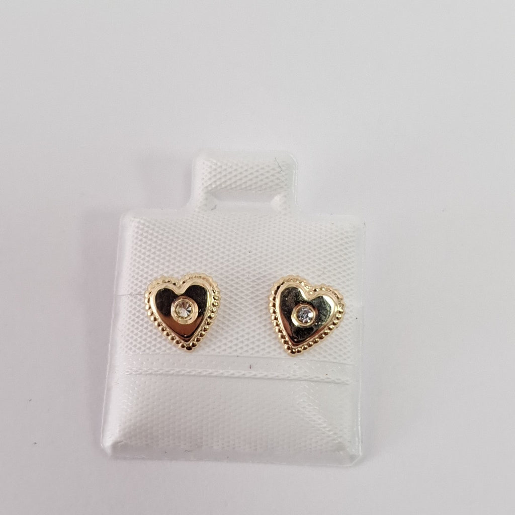 BROQUELES BROQUEL FIG CORAZON C CIRCONIA 14K 0.2614 GR (NUEVO)