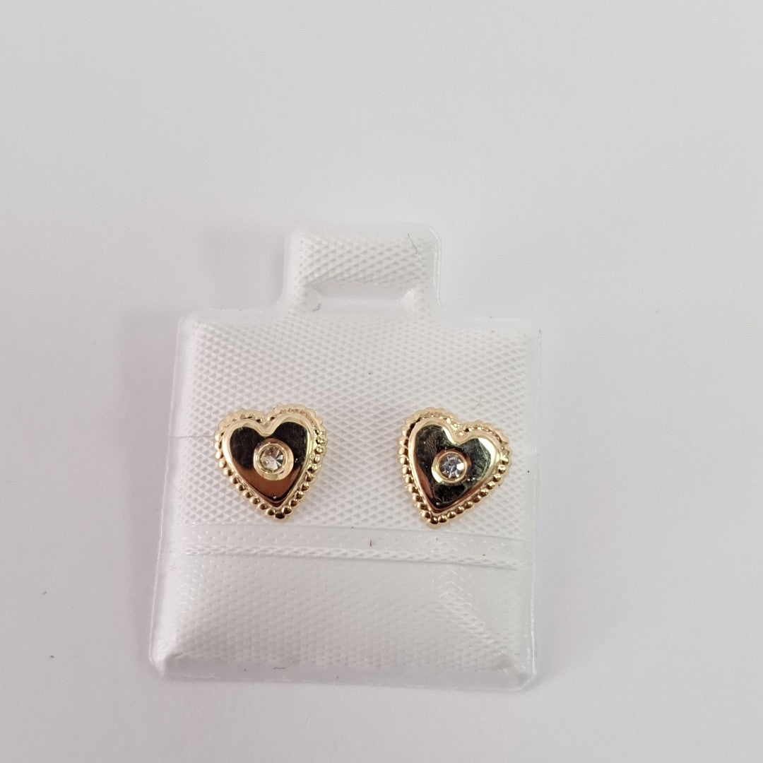 BROQUELES BROQUEL FIG CORAZON C CIRCONIA 14K 0.2614 GR (NUEVO)