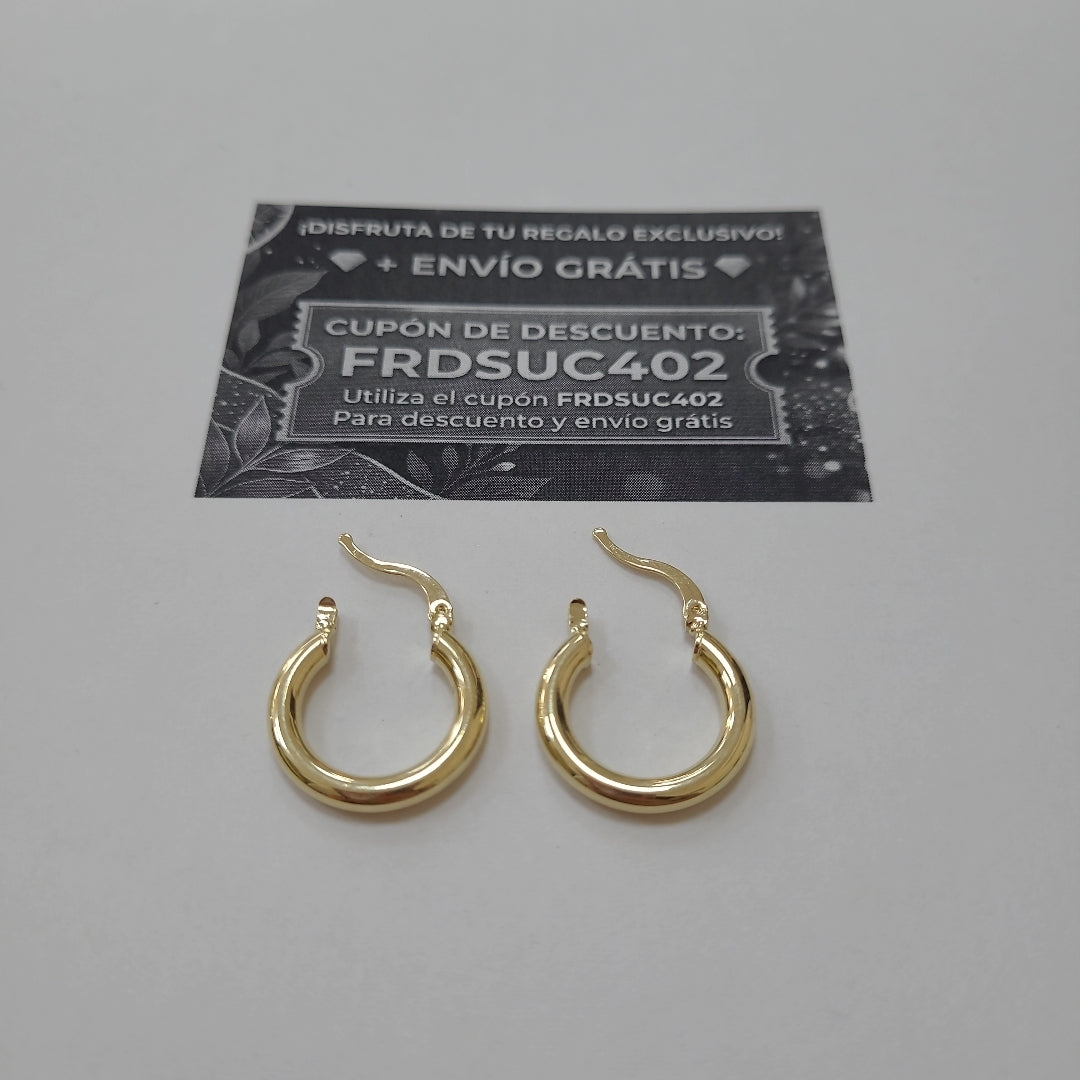 ARETES TEJIDO ARRACADAS LISAS 14K 1.6 GR (NUEVO)