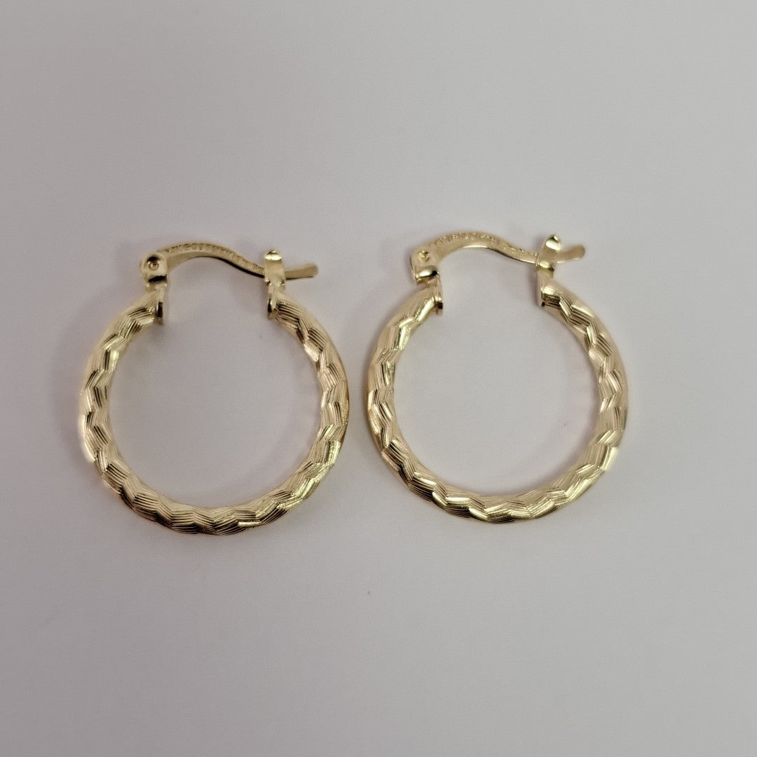 ARETES ARRACADAS LABRADAS 14K 2.1 GR (NUEVO)