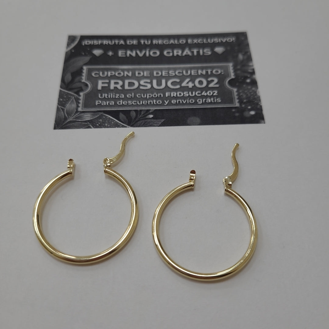ARETES TEJIDO ARRACADAS LISAS 14K 1.4 GR (NUEVO)