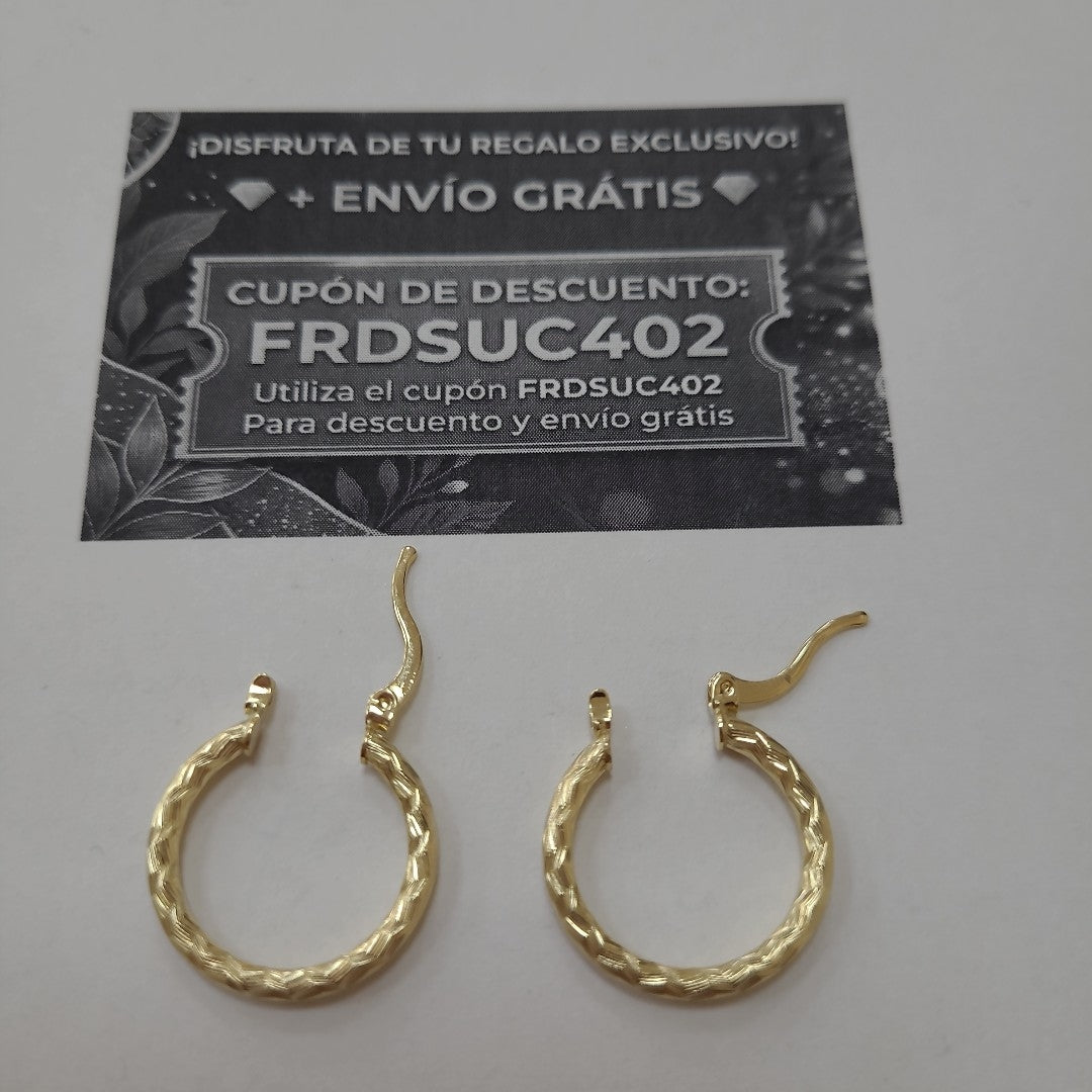 ARETES ARRACADAS LABRADAS 14K 2.1 GR (NUEVO)
