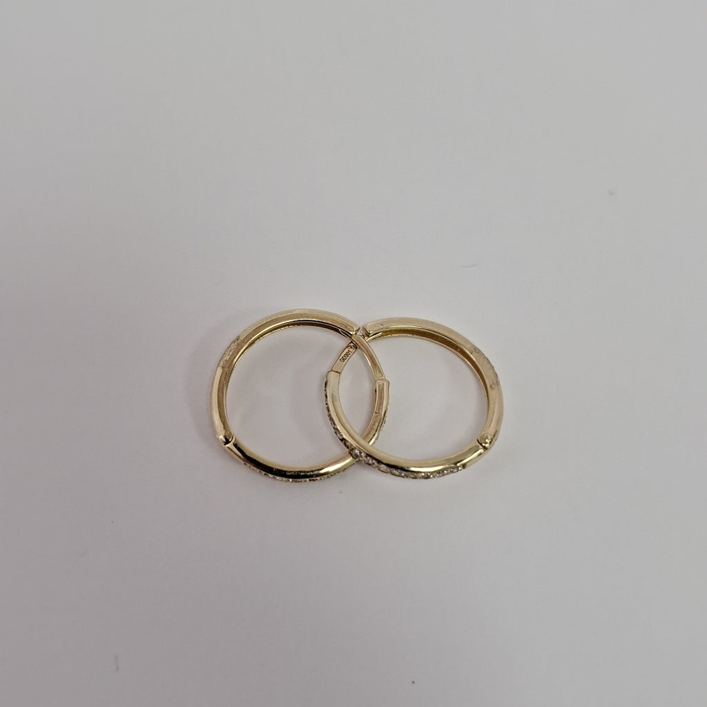 ARETES ARRACADAS C CIRCONIAS 14K 2.1 GR (NUEVO)