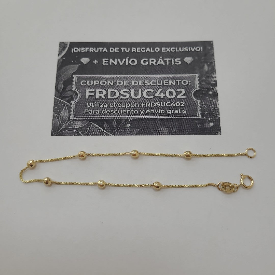 PULSERA ESPECIAL CON BOLITAS 14K 18 CM 1.4 GR (NUEVO)