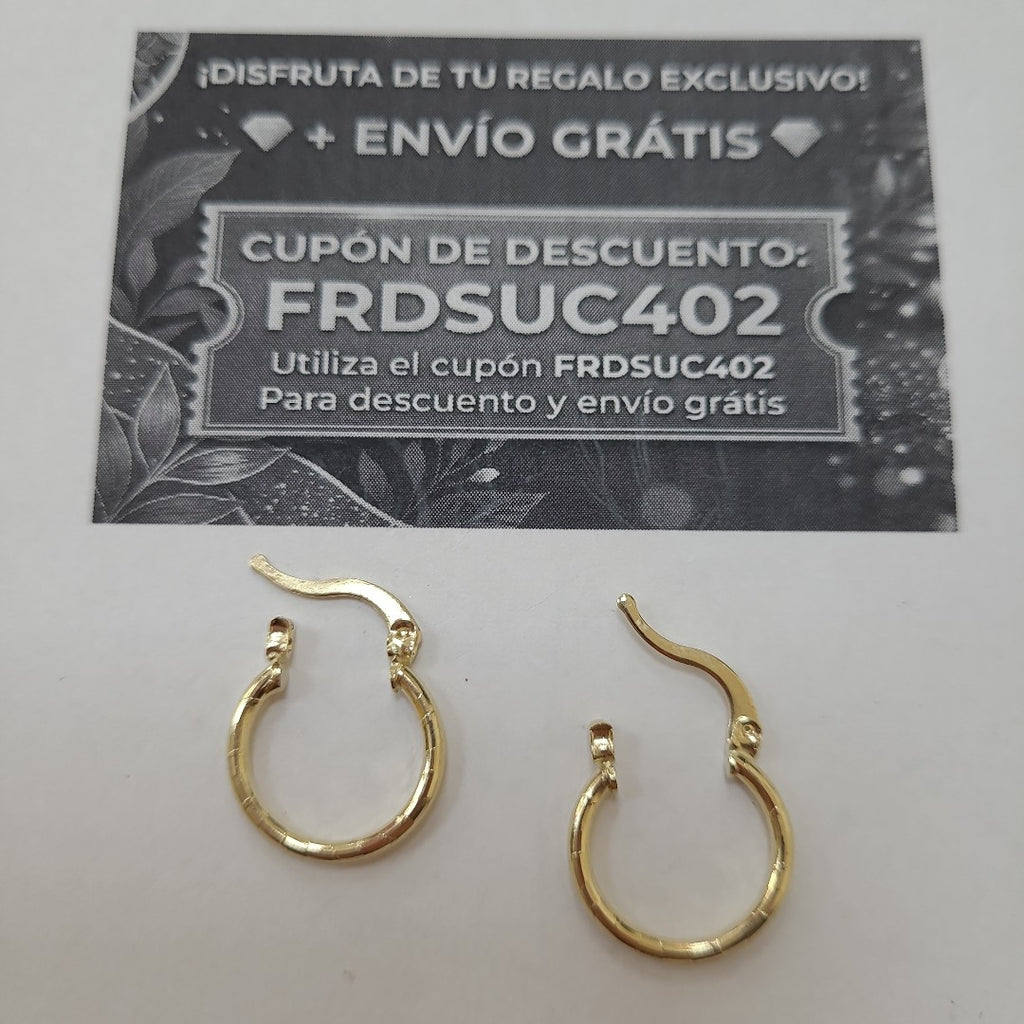 ARETES ARRACADAS ESTRIADAS 14K 1.4 GR (NUEVO)