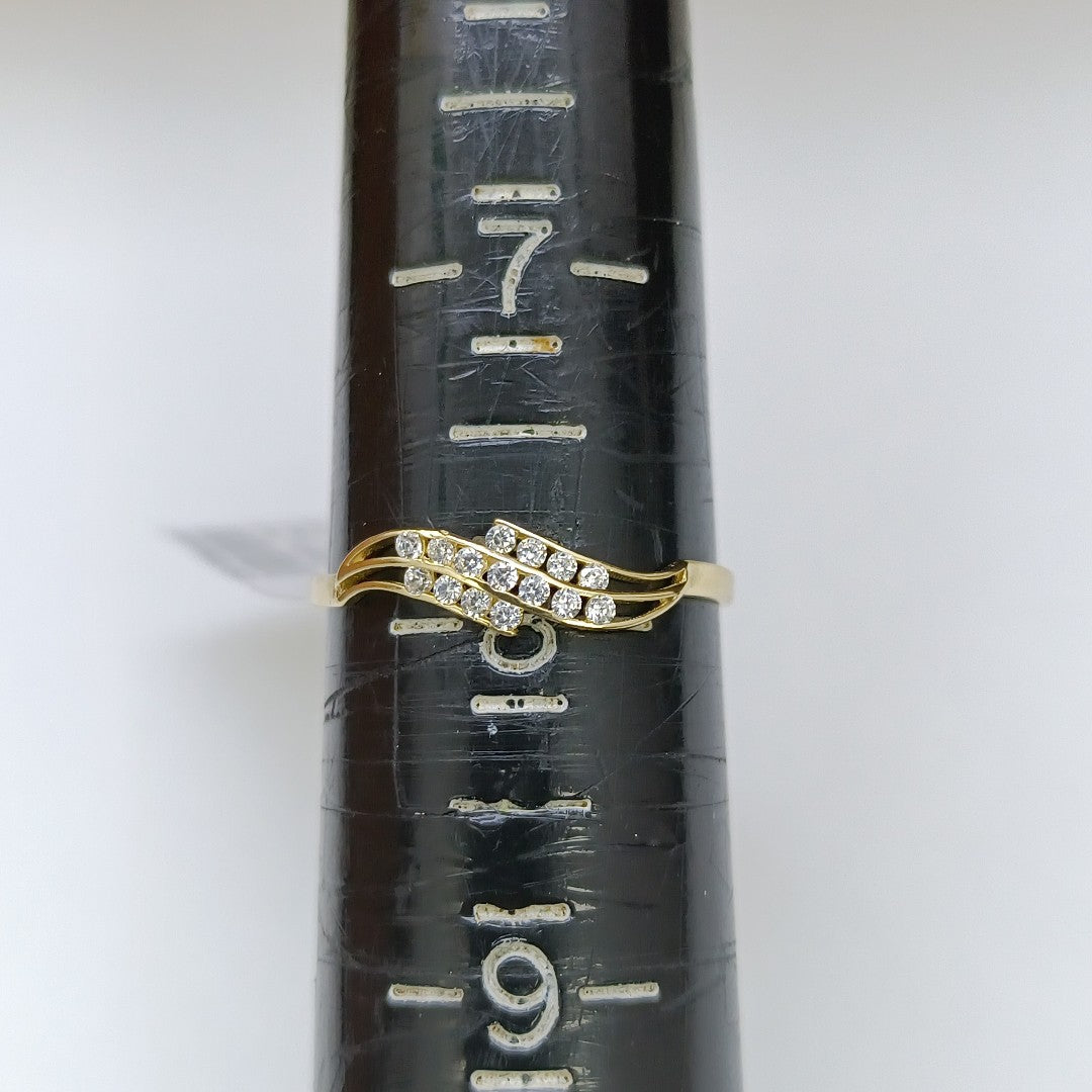 ANILLOS C CIRCONIAS 14K TALLA 8 0.9 GR (NUEVO)